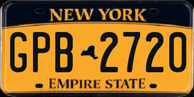 NY license plate GPB2720