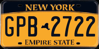 NY license plate GPB2722