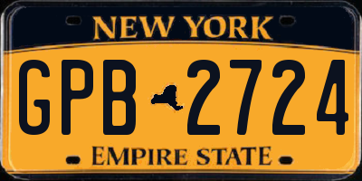 NY license plate GPB2724