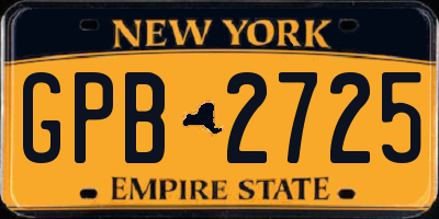 NY license plate GPB2725