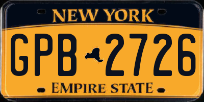 NY license plate GPB2726