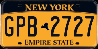 NY license plate GPB2727