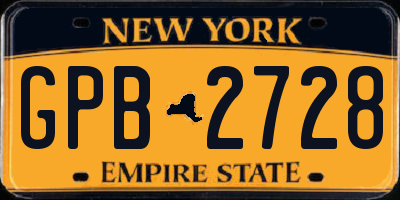 NY license plate GPB2728