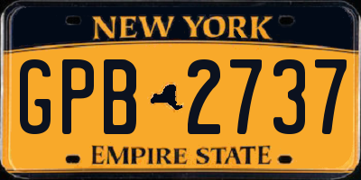 NY license plate GPB2737
