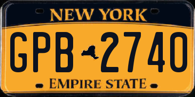 NY license plate GPB2740