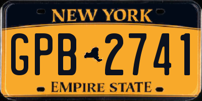 NY license plate GPB2741