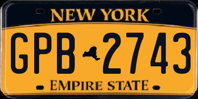 NY license plate GPB2743