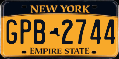NY license plate GPB2744