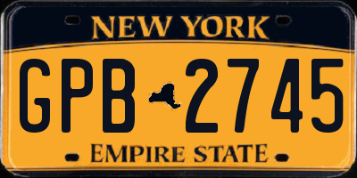NY license plate GPB2745