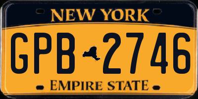 NY license plate GPB2746