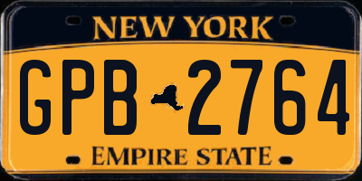 NY license plate GPB2764