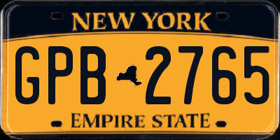 NY license plate GPB2765