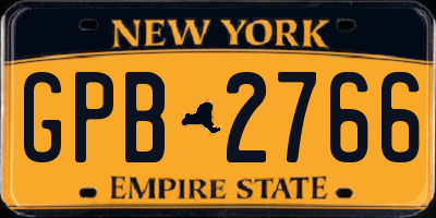 NY license plate GPB2766