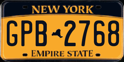 NY license plate GPB2768