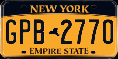 NY license plate GPB2770