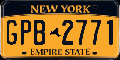 NY license plate GPB2771