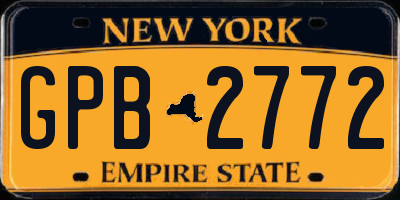 NY license plate GPB2772