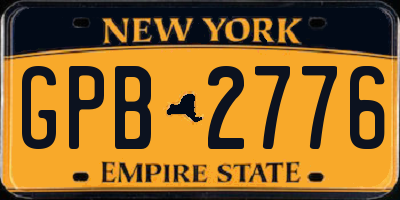 NY license plate GPB2776