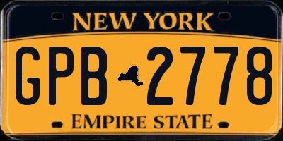 NY license plate GPB2778