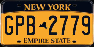 NY license plate GPB2779