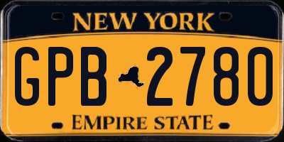 NY license plate GPB2780