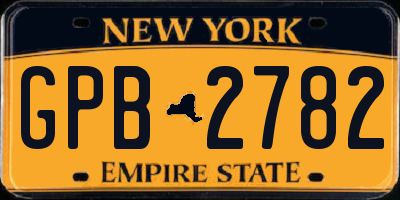 NY license plate GPB2782