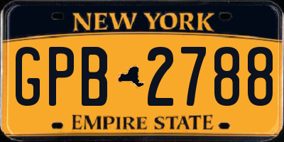 NY license plate GPB2788