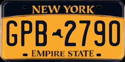NY license plate GPB2790