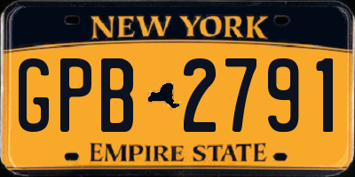 NY license plate GPB2791