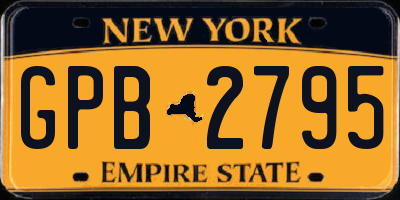NY license plate GPB2795