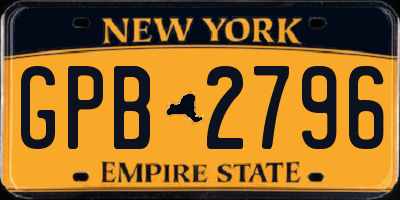 NY license plate GPB2796