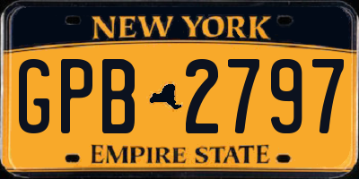 NY license plate GPB2797