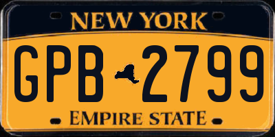 NY license plate GPB2799