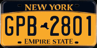 NY license plate GPB2801