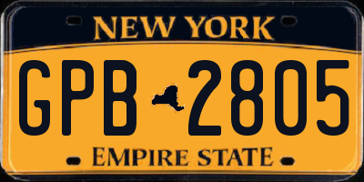 NY license plate GPB2805