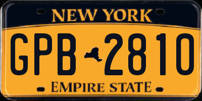 NY license plate GPB2810