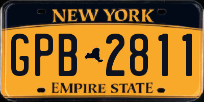 NY license plate GPB2811