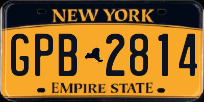 NY license plate GPB2814