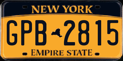 NY license plate GPB2815
