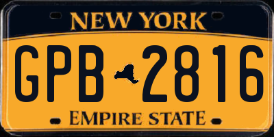 NY license plate GPB2816
