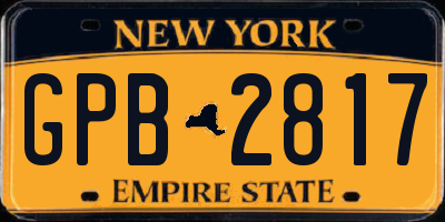 NY license plate GPB2817