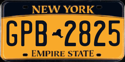 NY license plate GPB2825