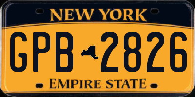 NY license plate GPB2826