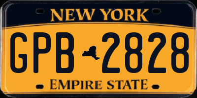 NY license plate GPB2828