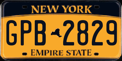 NY license plate GPB2829