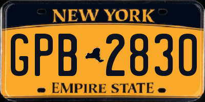 NY license plate GPB2830