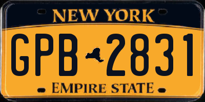 NY license plate GPB2831