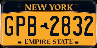 NY license plate GPB2832