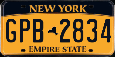 NY license plate GPB2834