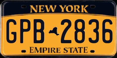 NY license plate GPB2836